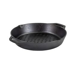 Lodge Castiron - 12 Inch Seasoned Cast Iron Dual Handle Grilling Basket