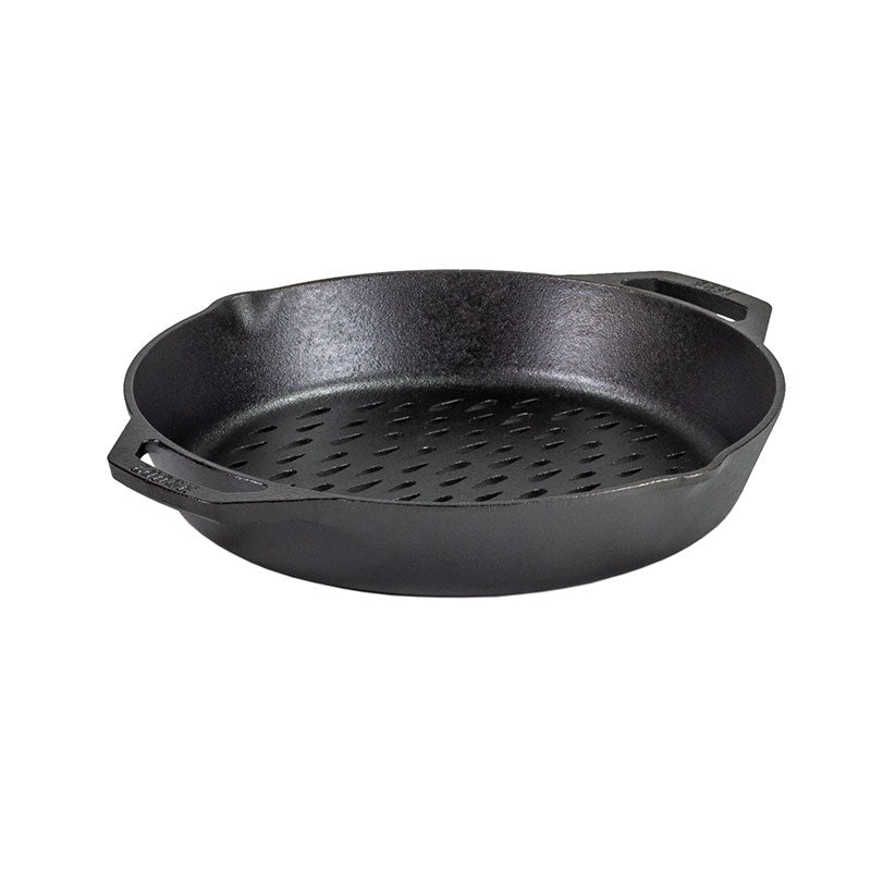 Lodge Castiron - 12 Inch Seasoned Cast Iron Dual Handle Grilling Basket