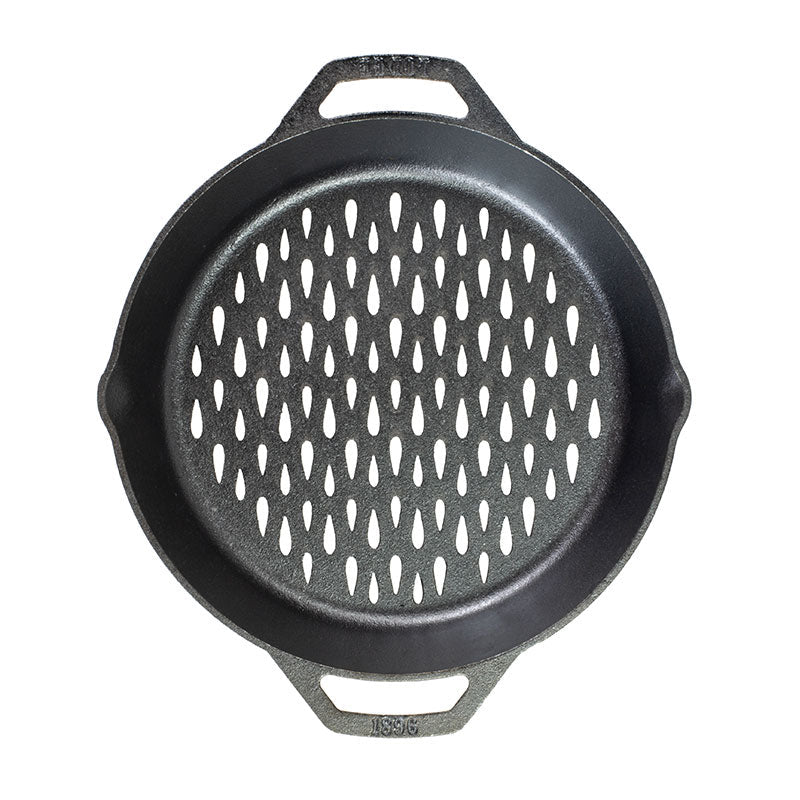 Lodge Castiron - 12 Inch Seasoned Cast Iron Dual Handle Grilling Basket - Image 2