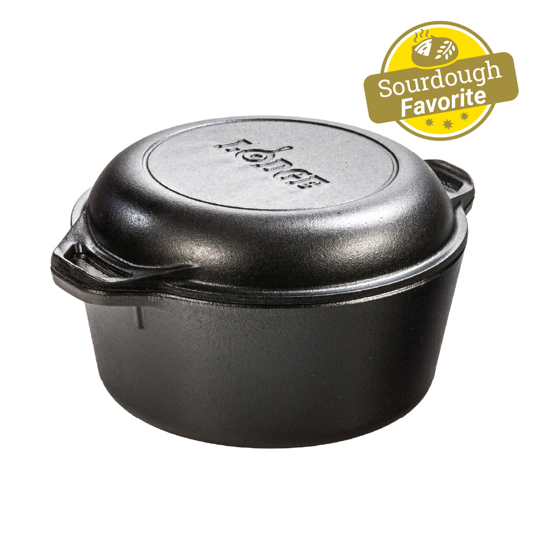 Lodge Castiron - 5 Quart Cast Iron Double Dutch Oven
