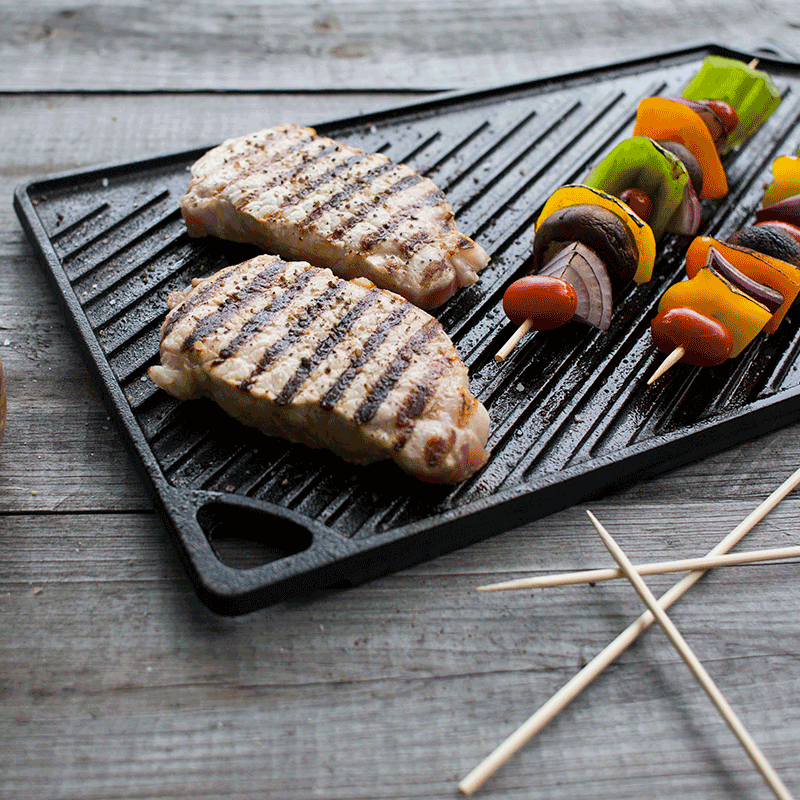 Lodge Castiron - 16.75 x 9.5 Inch Double Play Reversible Grill/Griddle - Image 6