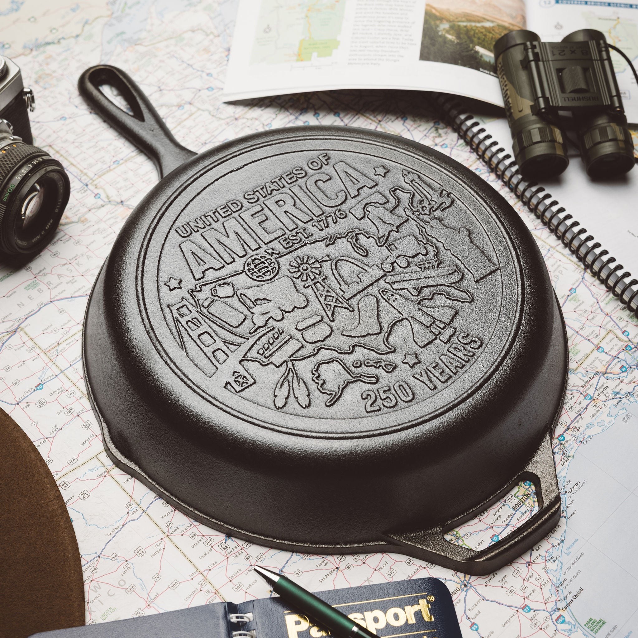 Lodge Ironware - Lodge Ironware - 10.25 Inch Seasoned Cast Iron Skillet, USA Icons - Image 4