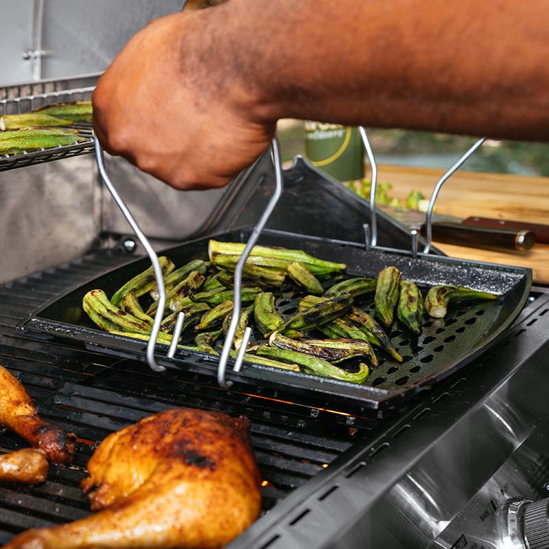 Lodge Castiron - 15 x 12 Inch Seasoned Cast Iron Grill Topper - Image 5