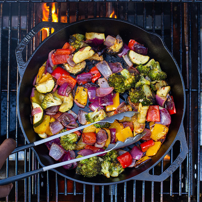 Lodge Castiron - 12 Inch Seasoned Cast Iron Dual Handle Grilling Basket - Image 5