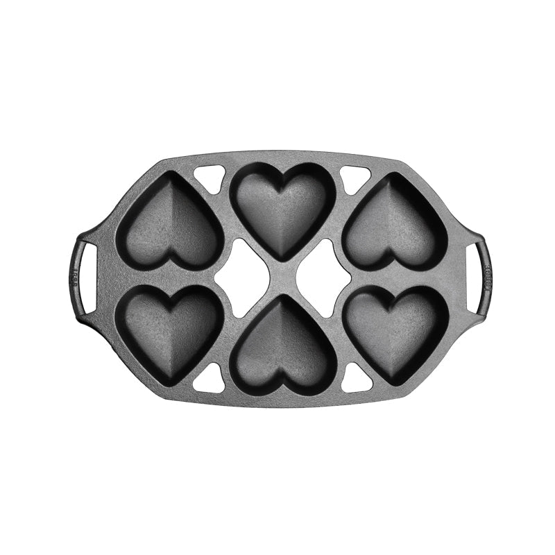 Lodge Ironware - Seasoned Cast Iron Heart Mini Cake Pan - Image 2