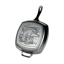 Alternative view of Lodge Castiron - Wildlife Square Grill Pan with Fish