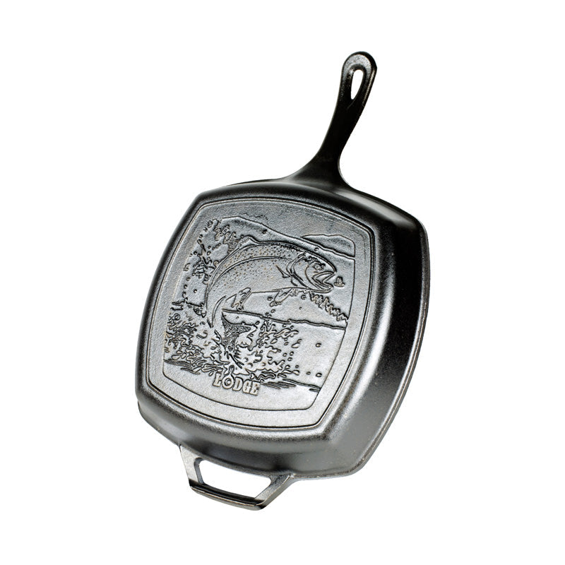 Lodge Castiron - Wildlife Square Grill Pan with Fish - Image 2
