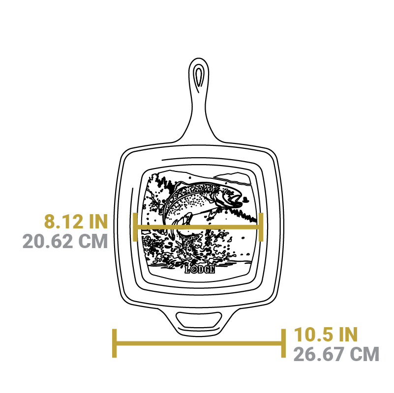 Lodge Castiron - Wildlife Square Grill Pan with Fish - Image 7