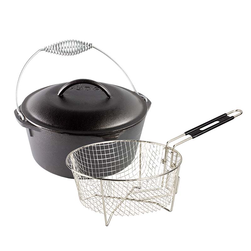 Lodge Ironware - Seasoned Cast Iron Dutch Oven Frying Set