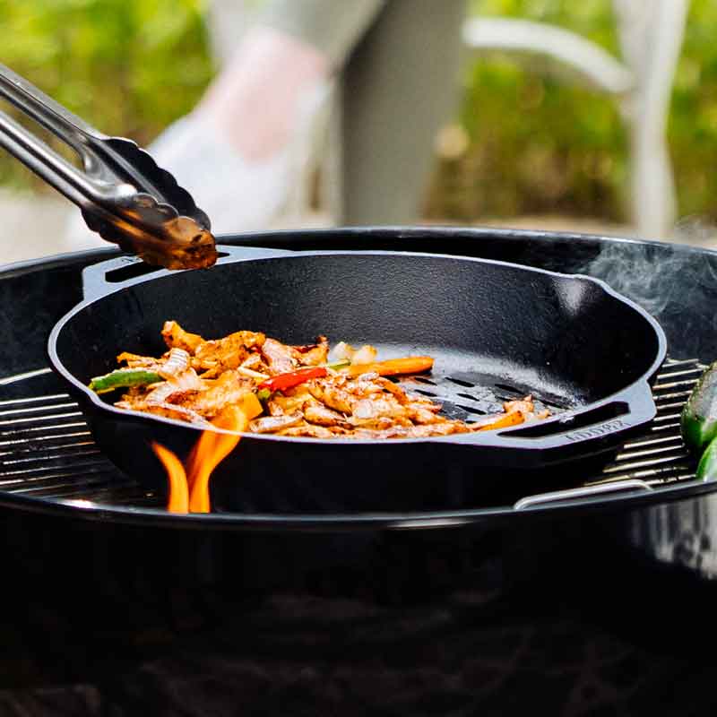 Lodge Castiron - 12 Inch Seasoned Cast Iron Dual Handle Grilling Basket - Image 3