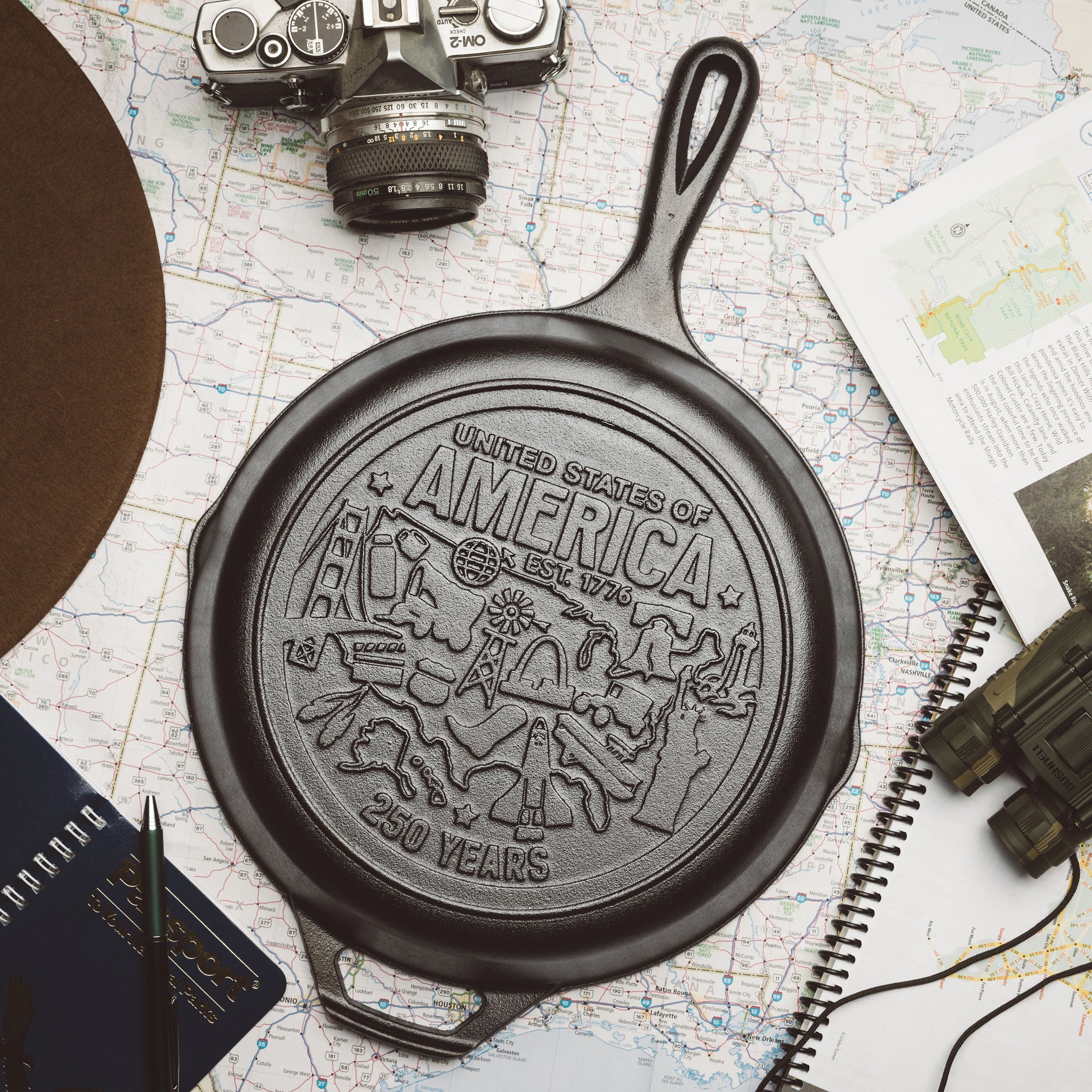 Lodge Ironware - Lodge Ironware - 10.25 Inch Seasoned Cast Iron Skillet, USA Icons - Image 2