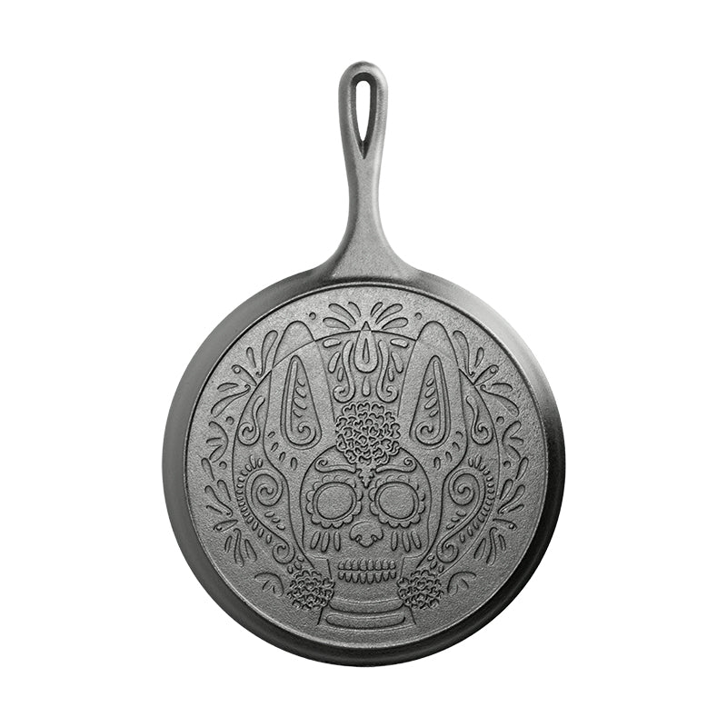 Lodge Castiron - 10.5 Inch Seasoned Cast Iron Xolo Sugar Skull Griddle - Image 9